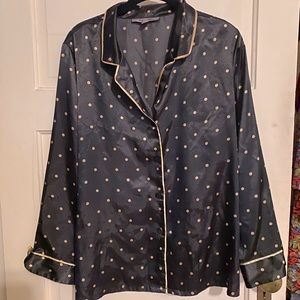 Black & Gold long sleeve & pant polka dot pajamas